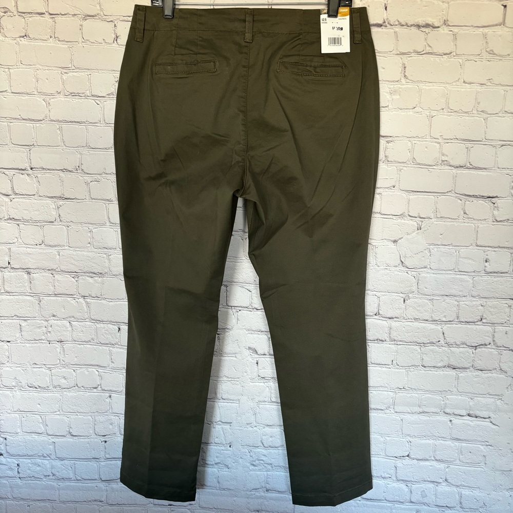 LEE Eased Fit Slim Straight Mid Rise Green Tailored Chino Pants--NWT--12S - Picture 11 of 15